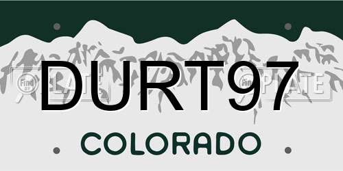 DURT97 Colorado License Plate
