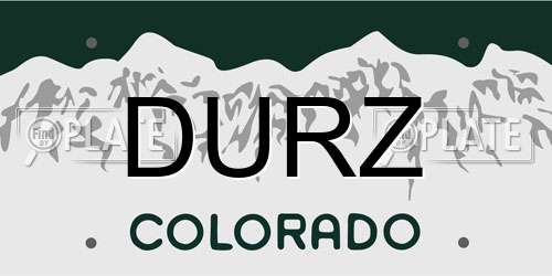 DURZ Colorado License Plate
