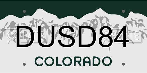 DUSD84 Colorado License Plate