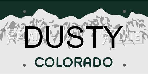 DUSTY Colorado License Plate