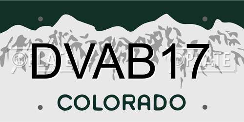 DVAB17 Colorado License Plate