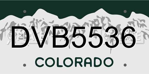DVB5536 Colorado License Plate