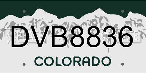 DVB8836 Colorado License Plate