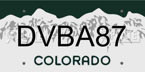 DVBA87 Colorado License Plate