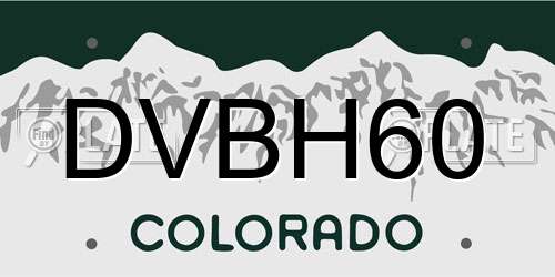 DVBH60 Colorado License Plate