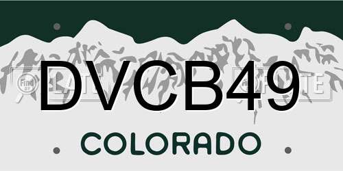 DVCB49 Colorado License Plate