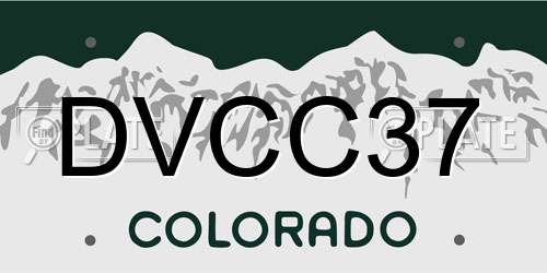 DVCC37 Colorado License Plate