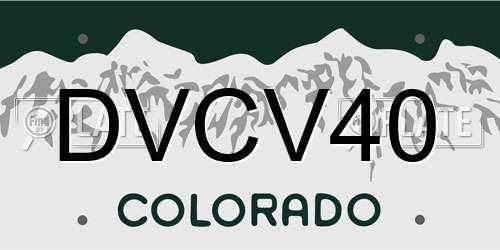 DVCV40 Colorado License Plate