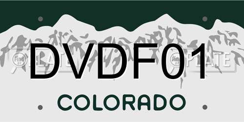 DVDF01 Colorado License Plate