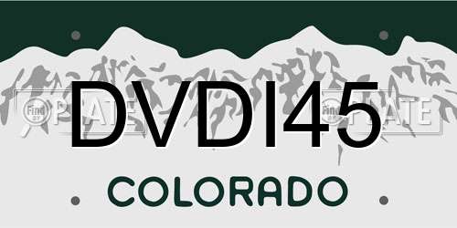 DVDI45 Colorado License Plate