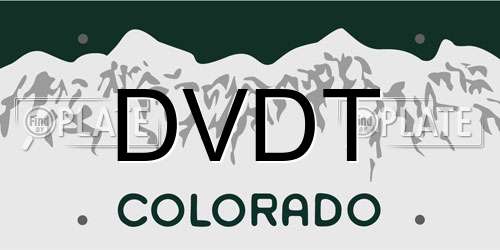 DVDT Colorado License Plate