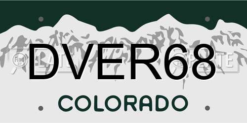 DVER68 Colorado License Plate
