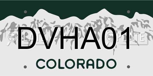 DVHA01 Colorado License Plate