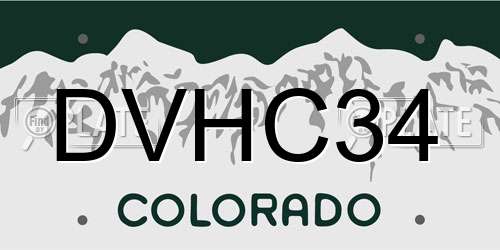 DVHC34 Colorado License Plate