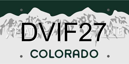 DVIF27 Colorado License Plate