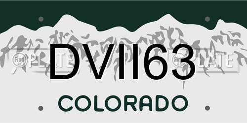 DVII63 Colorado License Plate