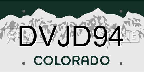 DVJD94 Colorado License Plate