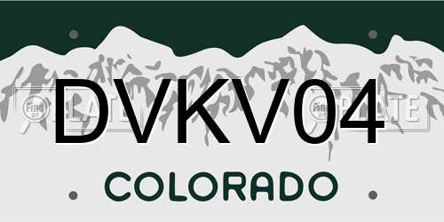 DVKV04 Colorado License Plate