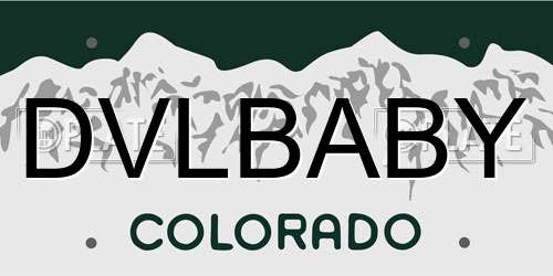 DVLBABY Colorado License Plate