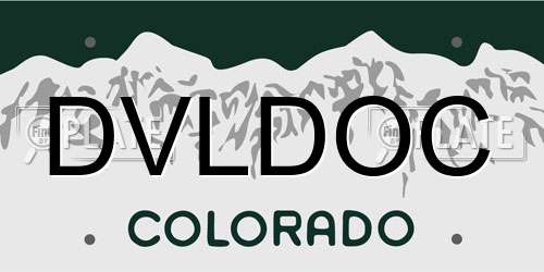 DVLDOC Colorado License Plate