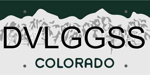 DVLGGSS Colorado License Plate