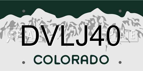 DVLJ40 Colorado License Plate