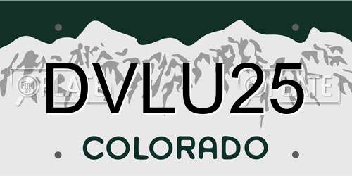 DVLU25 Colorado License Plate