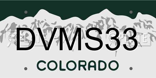 DVMS33 Colorado License Plate