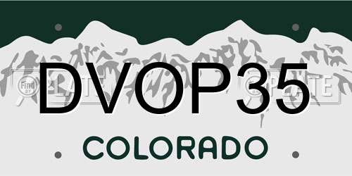 DVOP35 Colorado License Plate