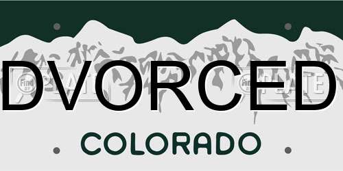 DVORCED Colorado License Plate