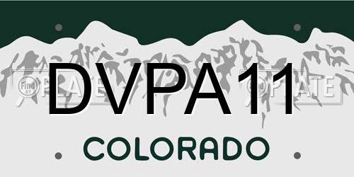 DVPA11 Colorado License Plate
