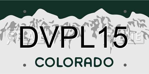 DVPL15 Colorado License Plate