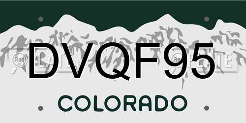 DVQF95 Colorado License Plate