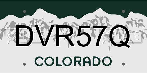 DVR57Q Colorado License Plate