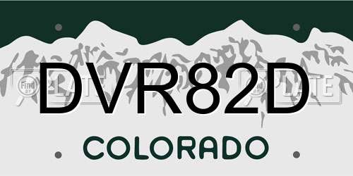 DVR82D Colorado License Plate