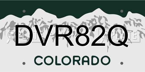 DVR82Q Colorado License Plate