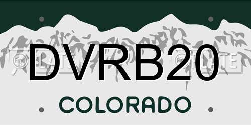DVRB20 Colorado License Plate