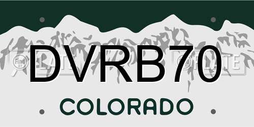 DVRB70 Colorado License Plate