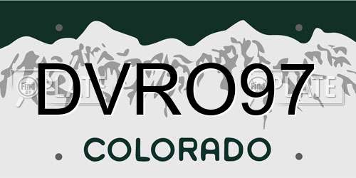 DVRO97 Colorado License Plate