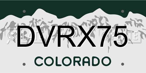 DVRX75 Colorado License Plate