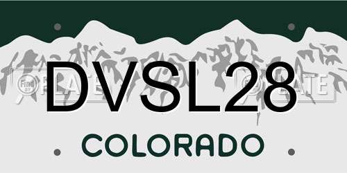 DVSL28 Colorado License Plate