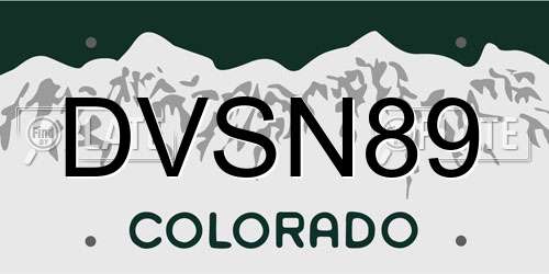 DVSN89 Colorado License Plate