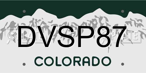 DVSP87 Colorado License Plate