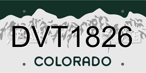 DVT1826 Colorado License Plate