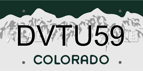 DVTU59 Colorado License Plate