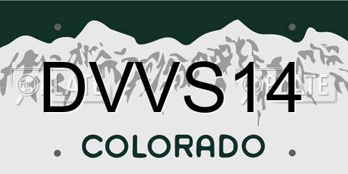 DVVS14 Colorado License Plate