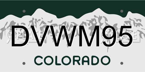 DVWM95 Colorado License Plate