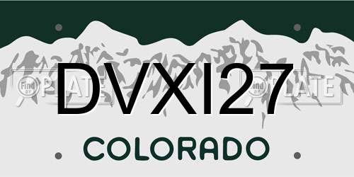 DVXI27 Colorado License Plate