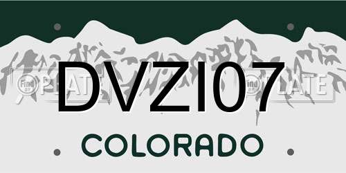 DVZI07 Colorado License Plate
