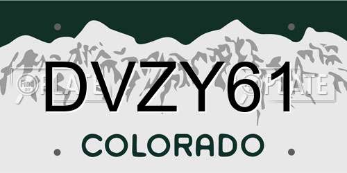 DVZY61 Colorado License Plate